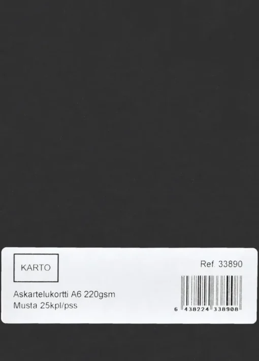 Askartelukortti A6 220 Gsm Musta 25 Kpl/Pss
