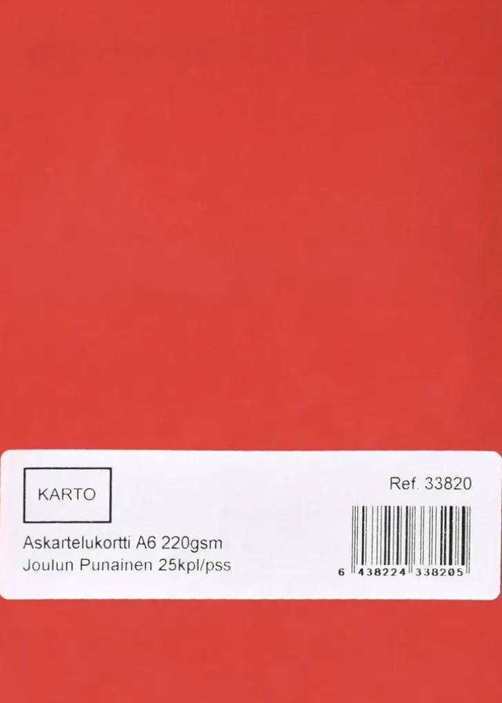 Askartelukortti A6 220 Gsm Joulun Punainen 25 Kpl/Pss