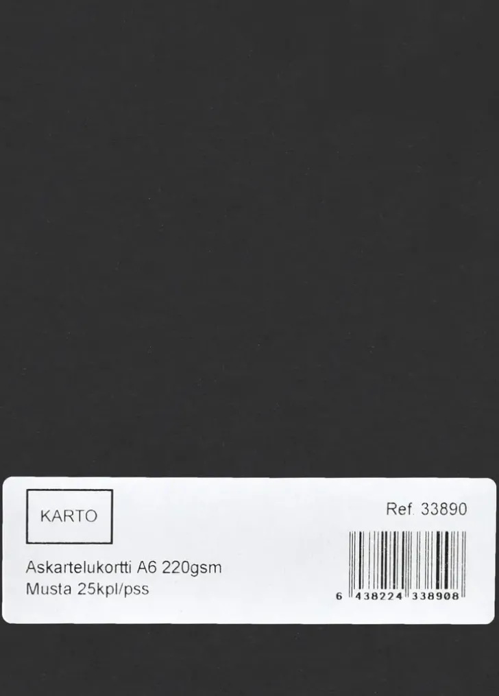 Askartelukortti A6 220 Gsm Musta 25 Kpl/Pss