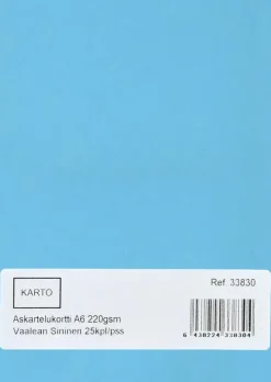 Askartelukortti A6 220 Gsm Vaalean Sininen 25 Kpl/Pss