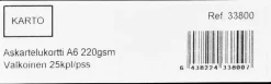 Askartelukortti A6 220 Gsm Valkoinen 25 Kpl/Pss