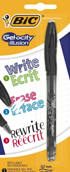 Bic Gelocity Illusion Pyyhittava Geelikyna Musta