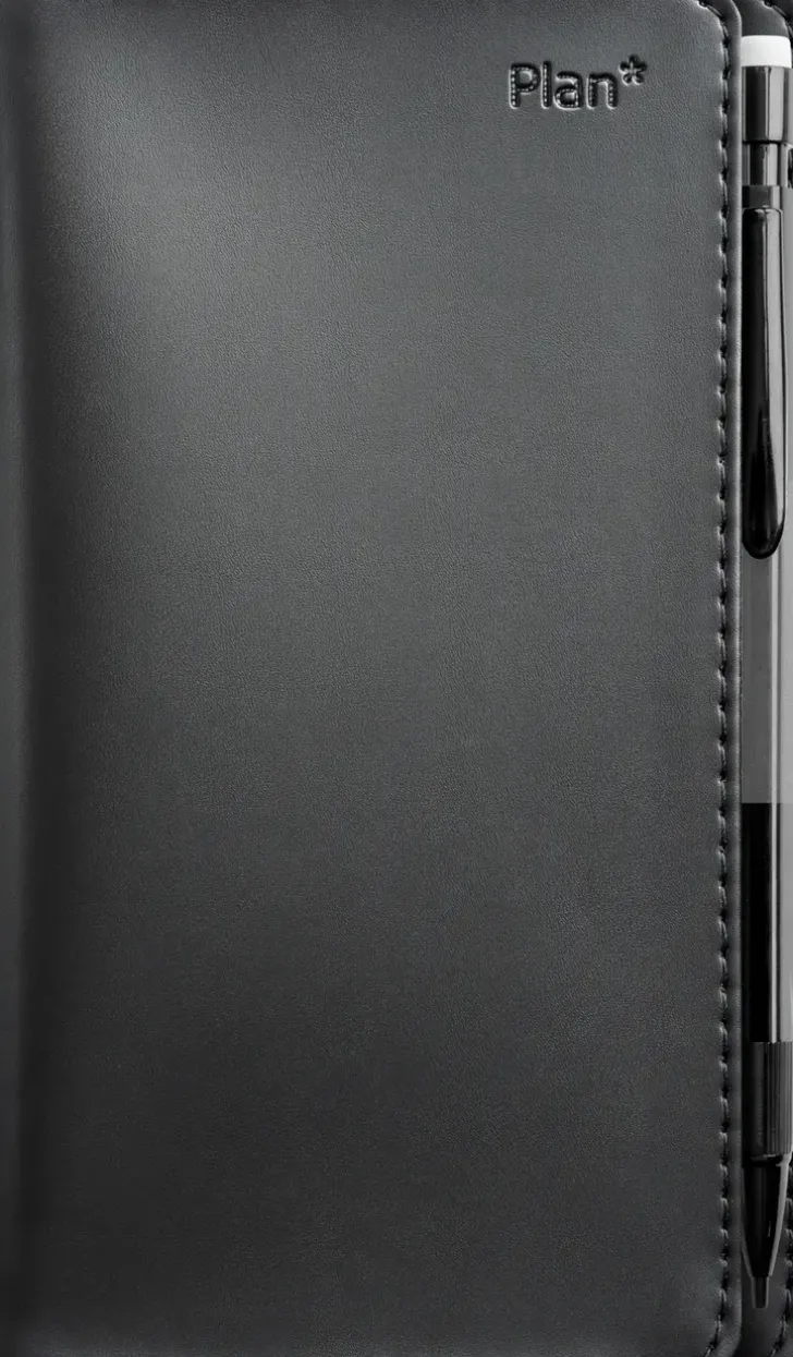 Burde Kalenteri 2024 Plan Musta Keinonahka (Kaksikielinen)