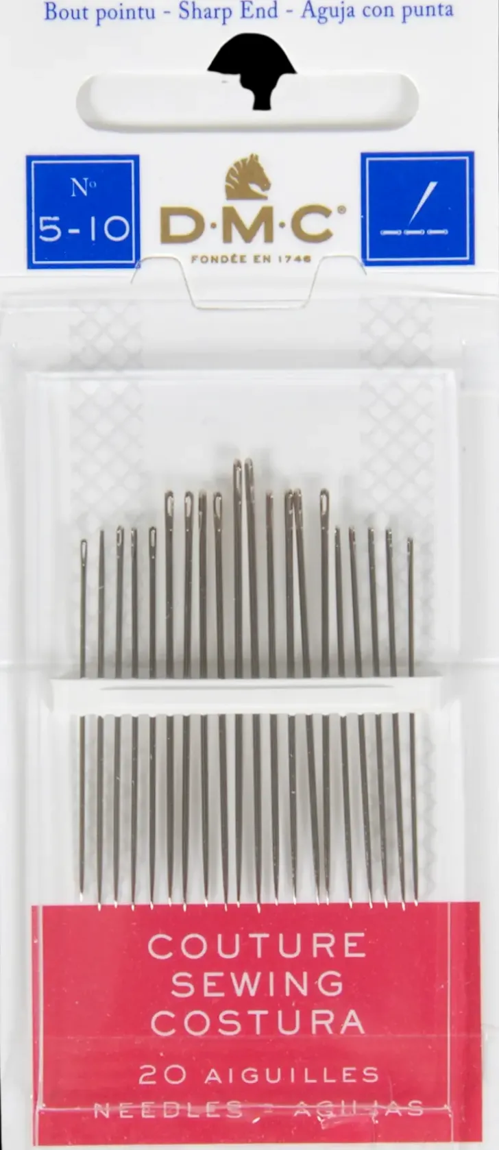 Dmc Teravakarkinen Silmaneulalajitelma Kasinompeluun 5-10