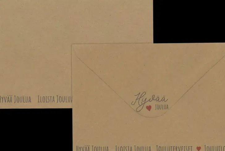 J.K. Primeco Kirjekuori C6 Joulutekstit Uusioruskea 10 Kpl