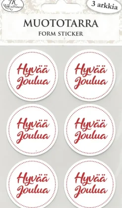 J.K. Primeco Muototarra Hyvaa Joulua Punavalkoinen 3 Ark