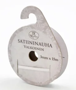 J.K. Primeco Satiininauha Valkoinen 3Mmx15M