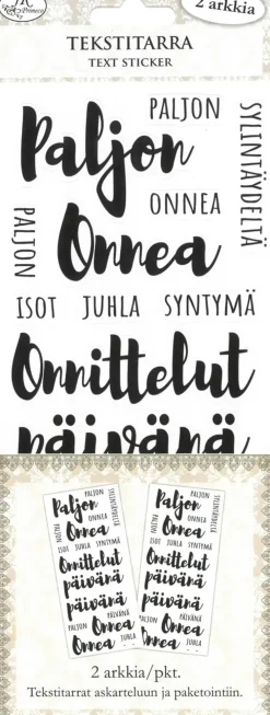 J.K. Primeco Tekstitarra Pitka Onnittelut 2Ark