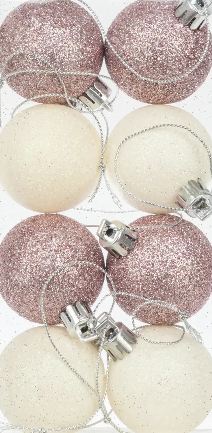 Joulupallo 4 Cm Glitter 8 Kpl