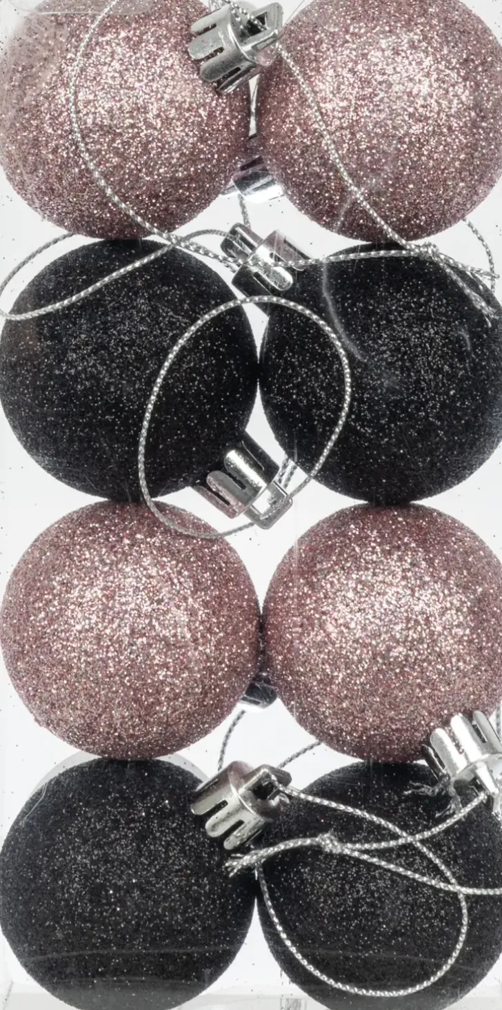 Joulupallo 4 Cm Glitter 8 Kpl