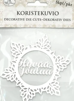 Koristekuvio Lumihiutale+Teksti 5Kpl/Pkt