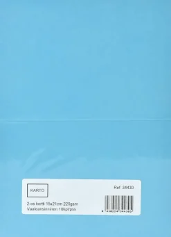 2-Os. Kortti 15X21 Cm 220 Gsm Vaalean Sininen 10 Kpl/Pss