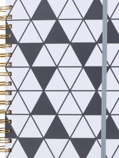 Poytakalenteri A5 Kierresidottu, Musta-Valkoinen