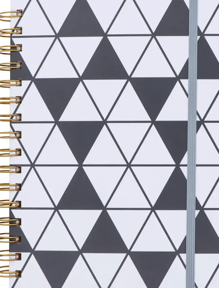 Poytakalenteri A5 Kierresidottu, Musta-Valkoinen