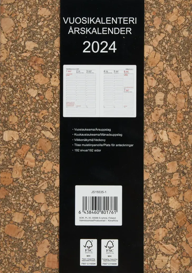 Poytakalenteri A5 Korkki