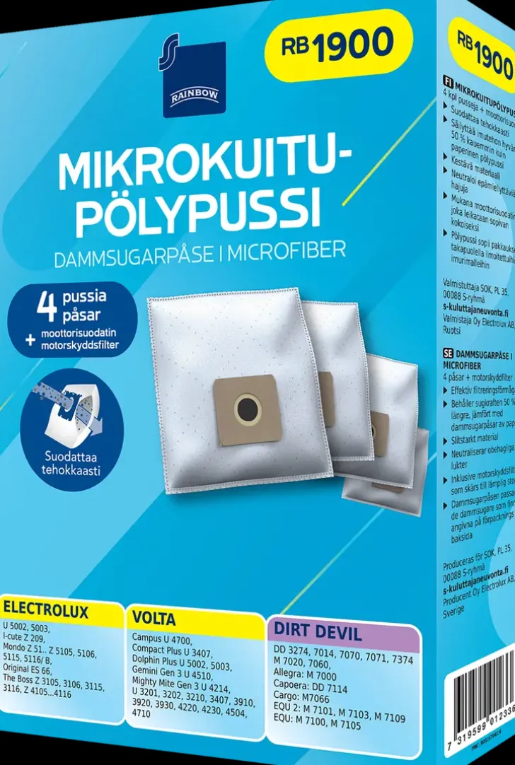 Rainbow Polypussi Rb1900 4Kpl + Moottorisuodatin