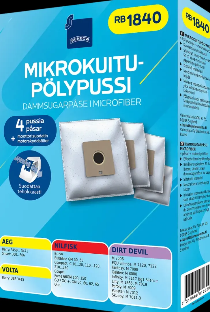 Rainbow Polypussi Rb1840 4Kpl + Moottorisuodatin