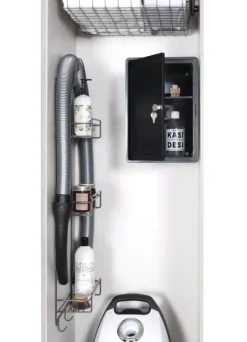 Siivouskomerosarja Lm 871: Lukittava Kemikaalikaappi + Siivousvalineteline 2 Hyllylla