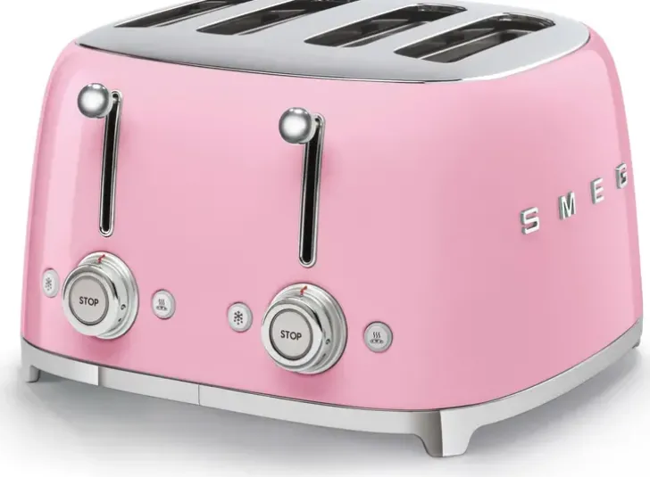 Smeg Tsf03Pkeu 4-Viipaleen Leivanpaahdin Pinkki