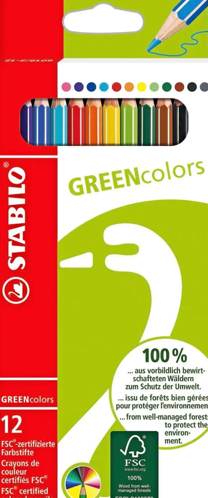 Stabilo Puuvarikyna Greencolors 12 Varia