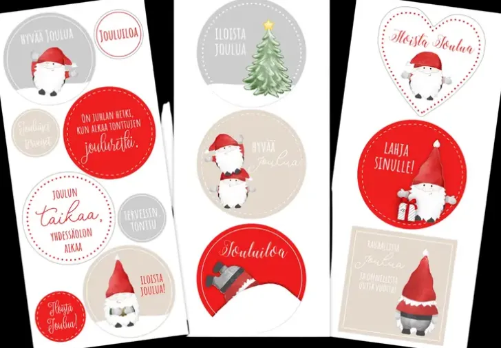 Tekstitarra Iso Jouluhahmot Punainen 3Ark