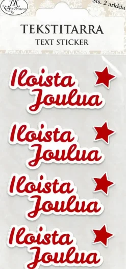 Tekstitarra Jouluteksti + Tahdet Punainen 2Ark/Pkt