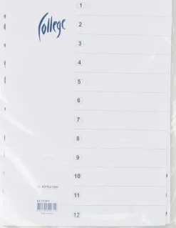 Valilehti A4 1-12 Valkoinen