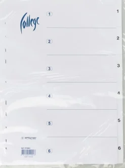 Valilehti A4 1-6 Valkoinen