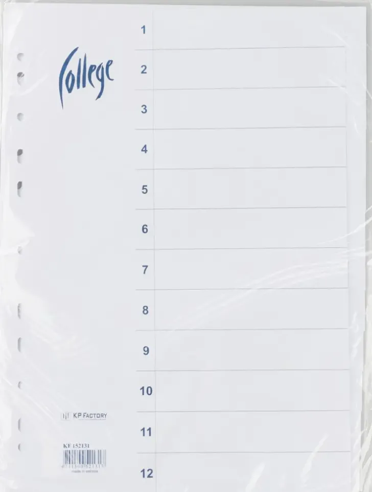 Valilehti A4 12-Osainen Blanco Valkoinen