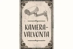Varoituskyltti Metalli Kameravalvonta 20X30 Cm