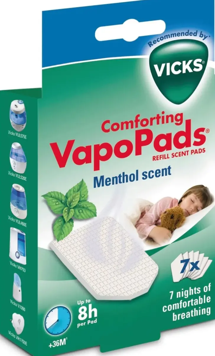 Vicks Vapopads, Klassinen Mentoli, 7 Tuoksutyynya